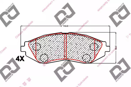 Комплект тормозных колодок DJ PARTS BP1512